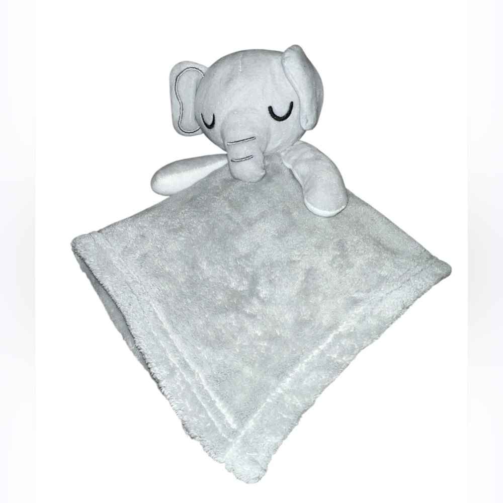 Forever Baby Gray Elephant Plush Security Blanket Lovey